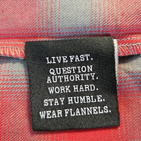 DIXXON The Pulaski OG  Flannel Men's Long Sleeve Button Down Red & Gray Shirt L - Picture 5 of 12